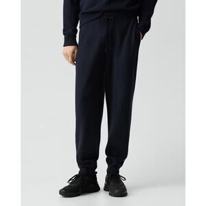 Theory Men Style Essential Waffle Jogger Sweatpants Size Large Black Drawstring